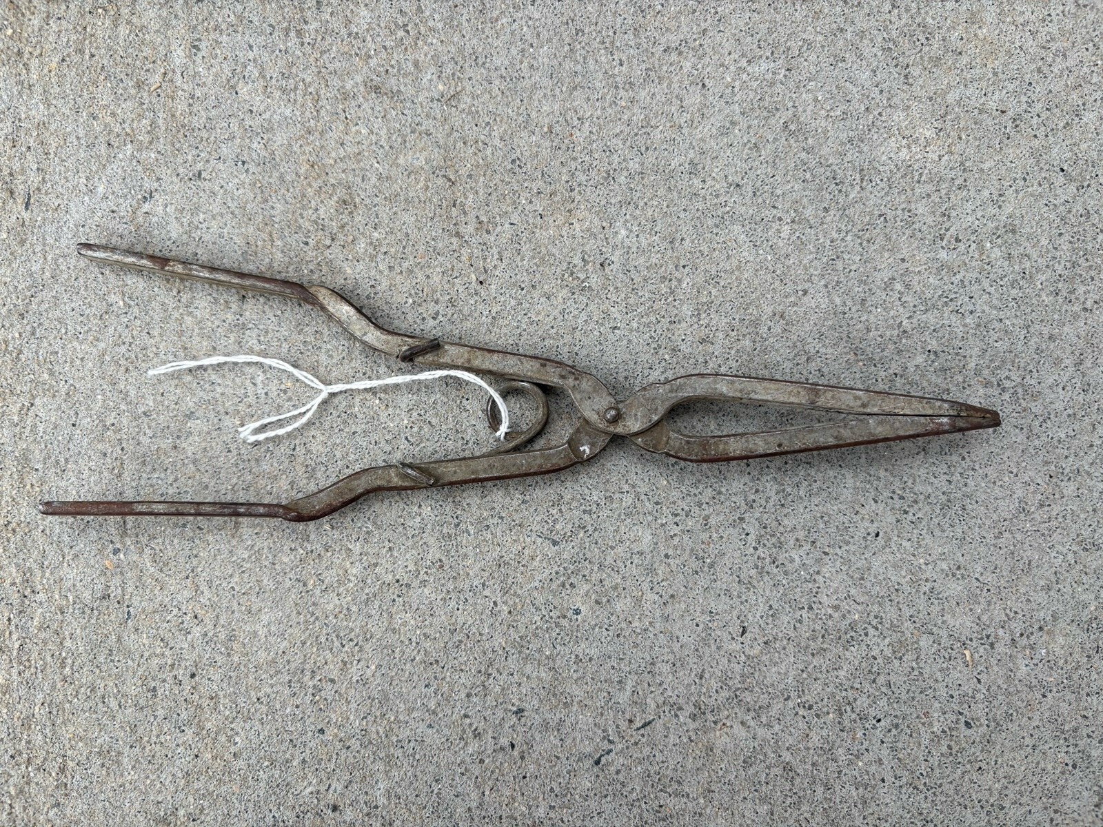 Antique Primitive Crucible Tong Lab Tool Vintage Science Pinchers Rustic Decor