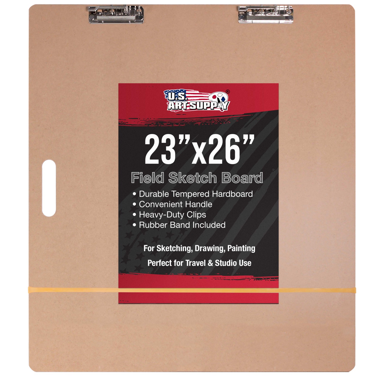 US Art Supply® 23"x26" Artist Field Sketch Tote Board Drawing Heavy-Duty Clip