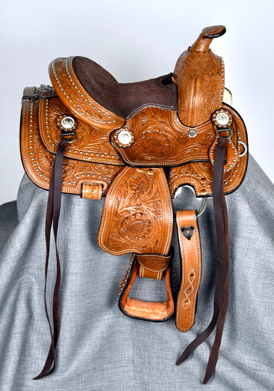 8" King Series Miniature Braden Trail Horse Saddle by Tough One KS-2638-33-8