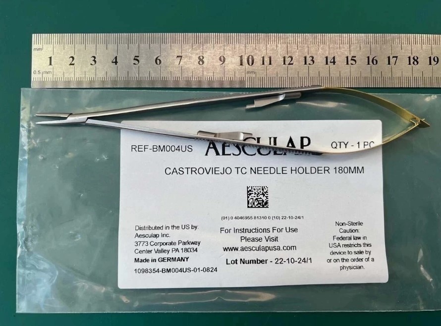3X AESCULAP BM004US CASTROVIEJO TC NEEDLE HOLDER 180 MM (18cm)