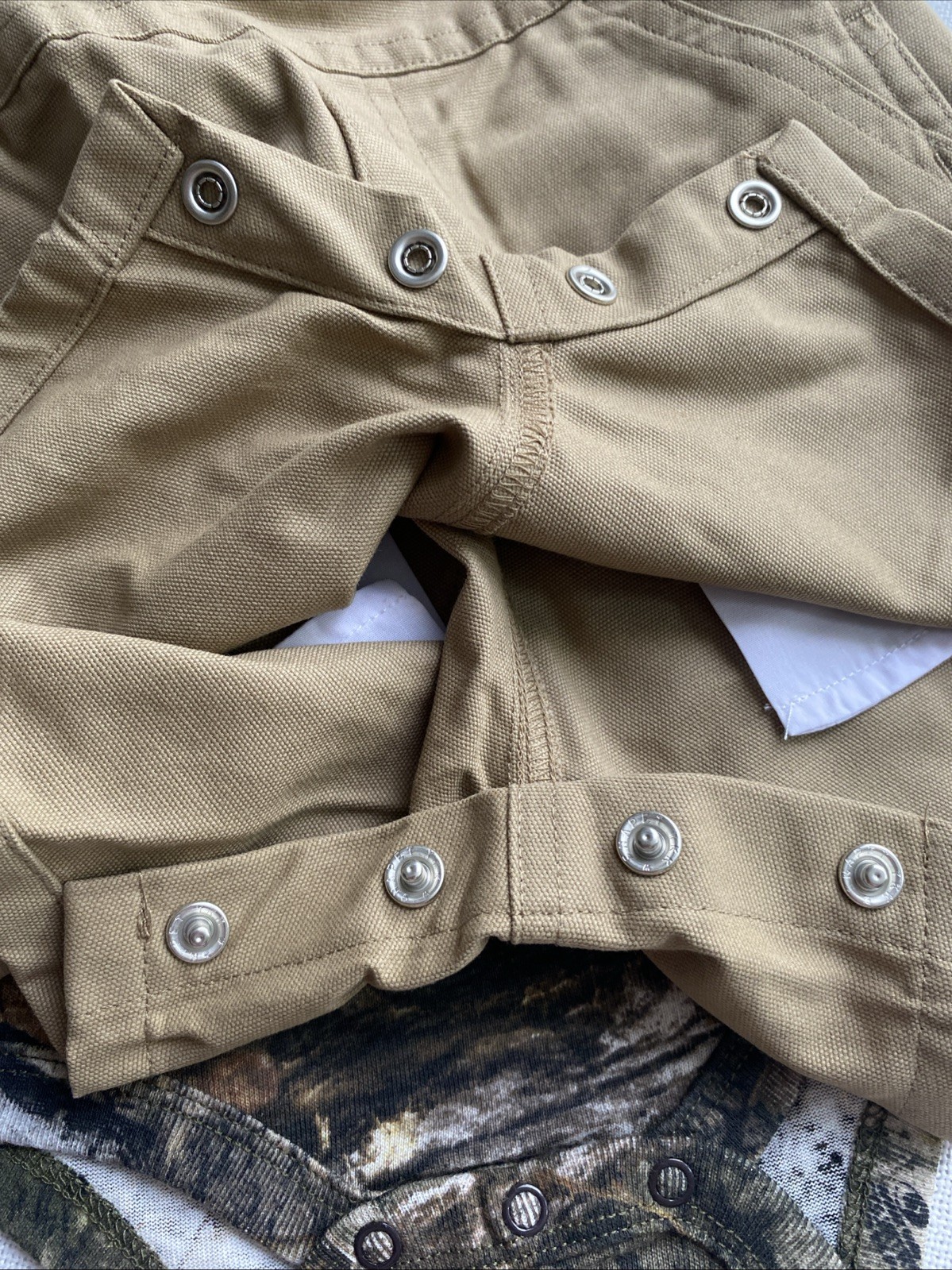 Carhartt Baby Boys 12 Months Camo Bodysuit and Canvas Shortall Set 2 Piece Set