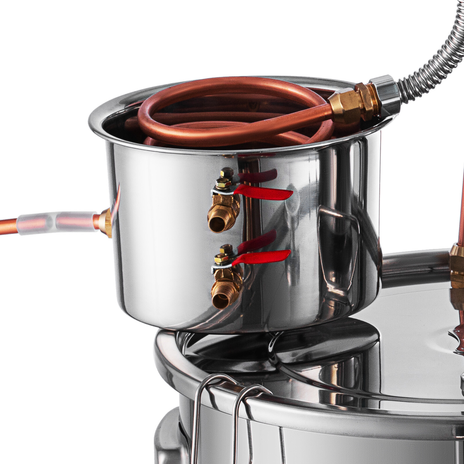 3 Pots 9.6 Gal Moonshine Still 38L Water Alcohol Distiller Copper Tube W/ Pump