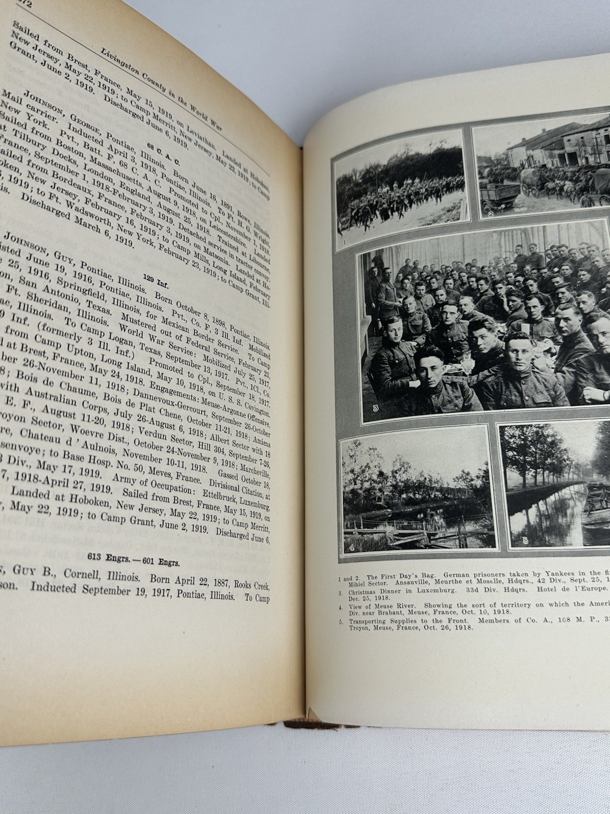 Livingston County Illinois Pontiac Fairbury Streator Cornell IL WWI History Book