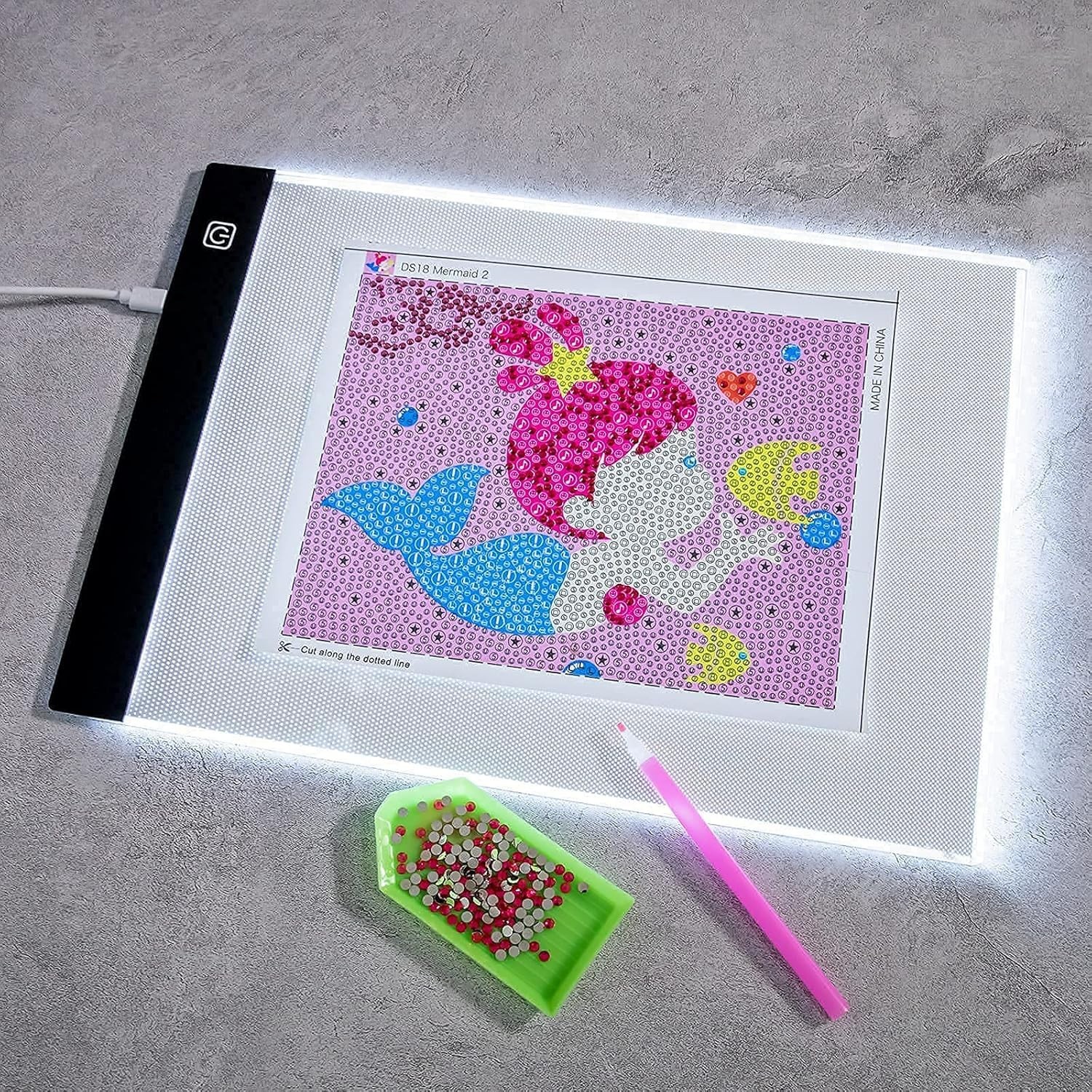 Large A4 Light Pad for Diamond Painting,Art Light Board, LED Copy Board, Light