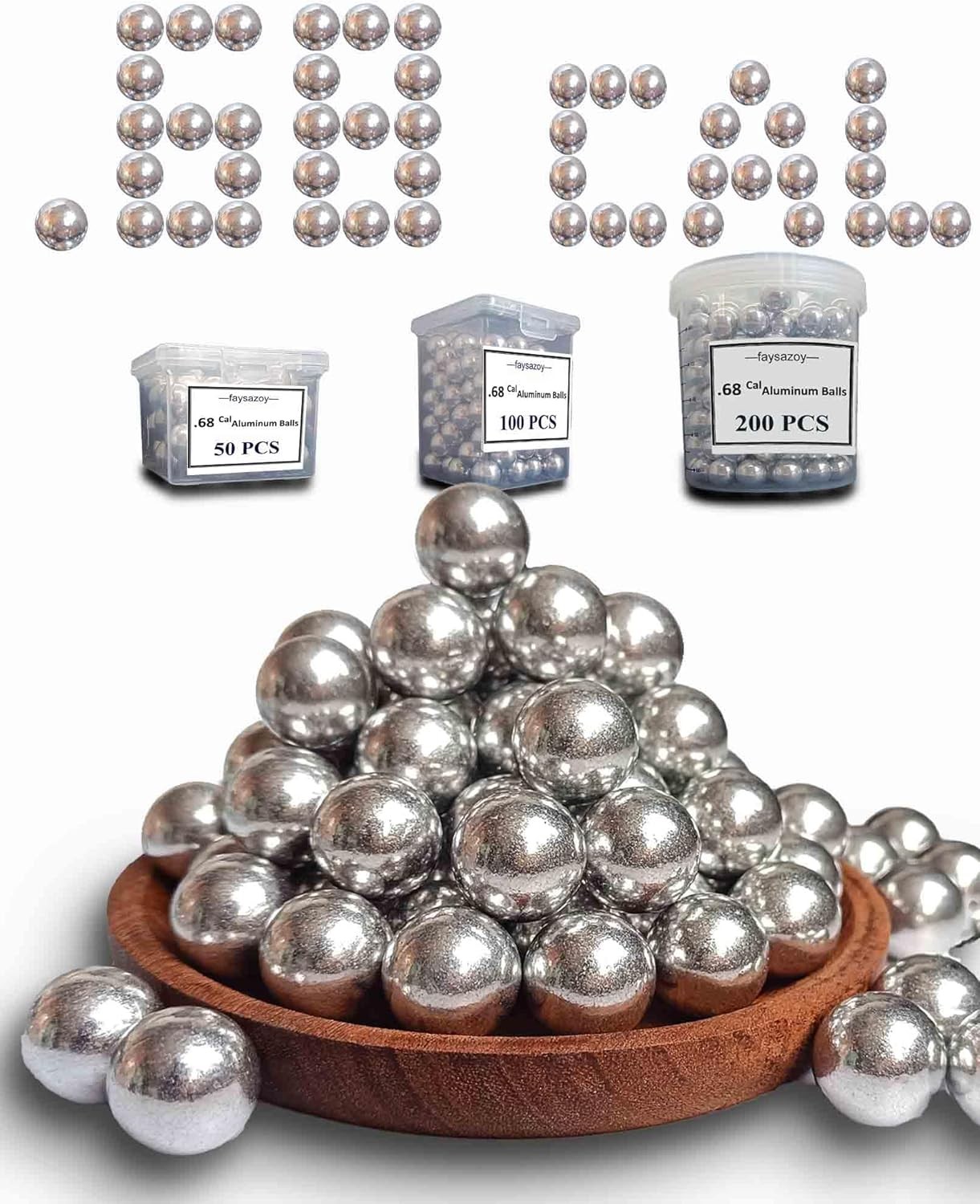 68 Caliber Self Defense Balls & Projectiles, 7.3g Hard Reusable 0.68 Cal Aluminu