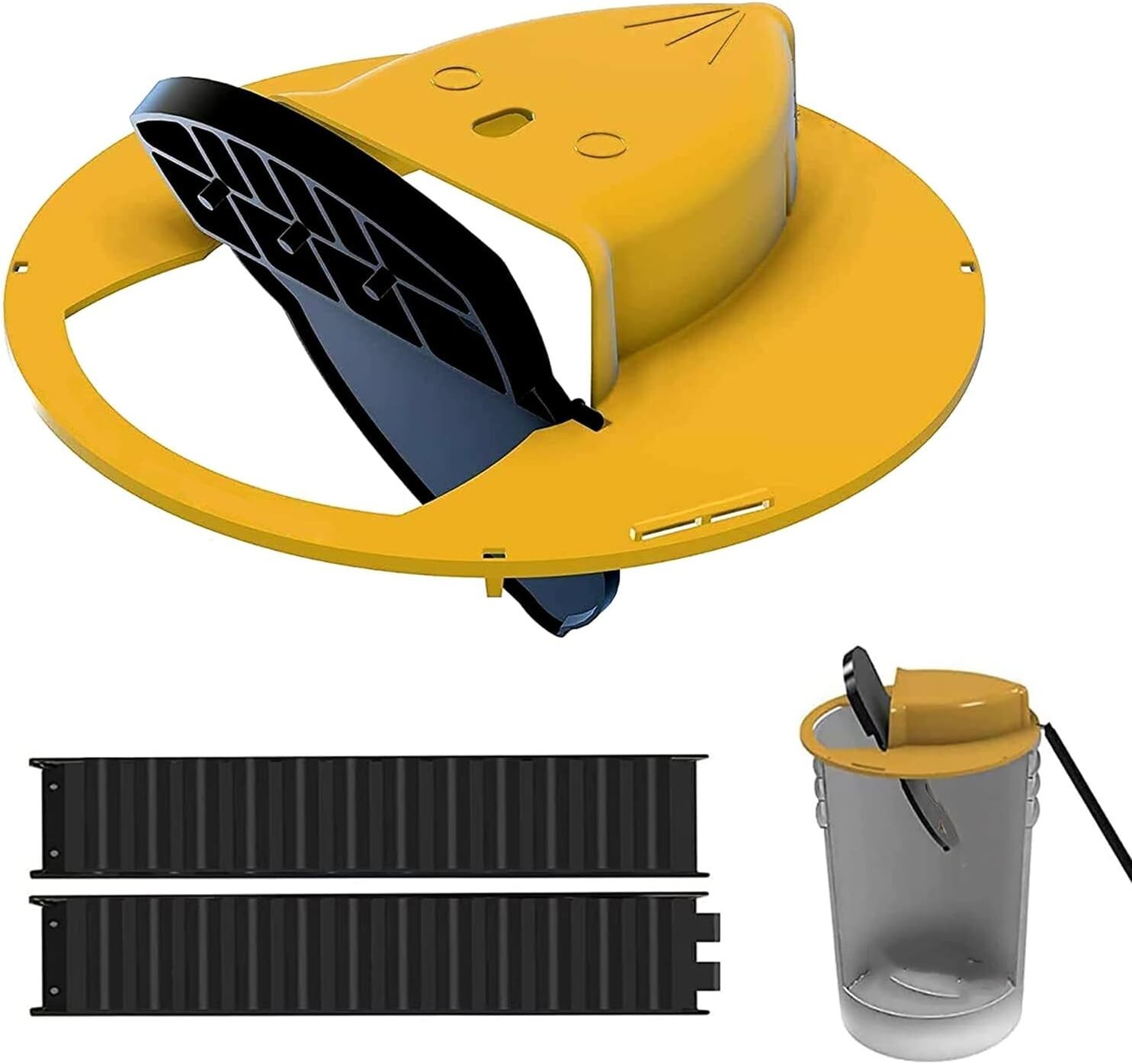 HUMANE Mouse-Rat-Rodent Trap "Flip & Slide" 5 Gallon Bucket Lid Multi Catcher