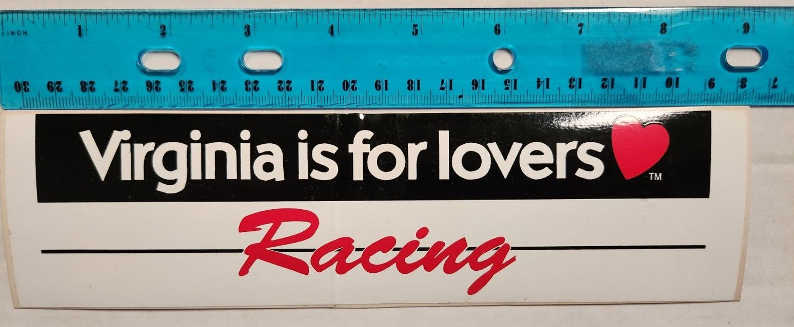 VINTAGE Virginia is For Racing Lovers Bumper Sticker Unsued