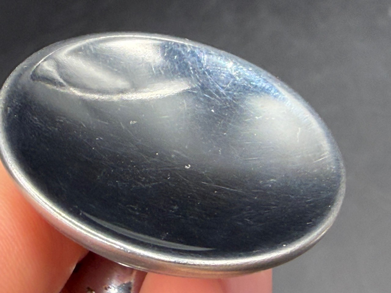 3 Vintage Chrome Concave Round Pull Knobs w/ Matching Backplates & Screws.