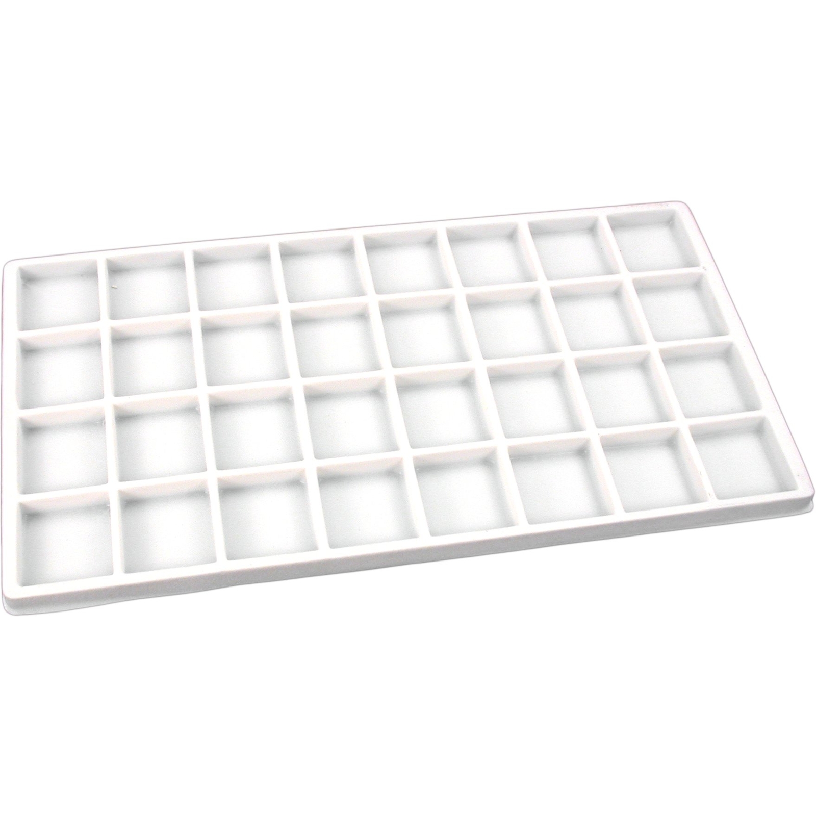 6 White Jewelry Tray Inserts 32 Compartments Display