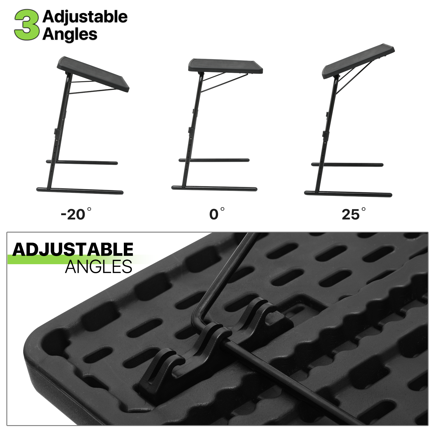 Black Folding Portable TV Tray Laptop Desk Adjustable Sofa Bed Side Dinner Table