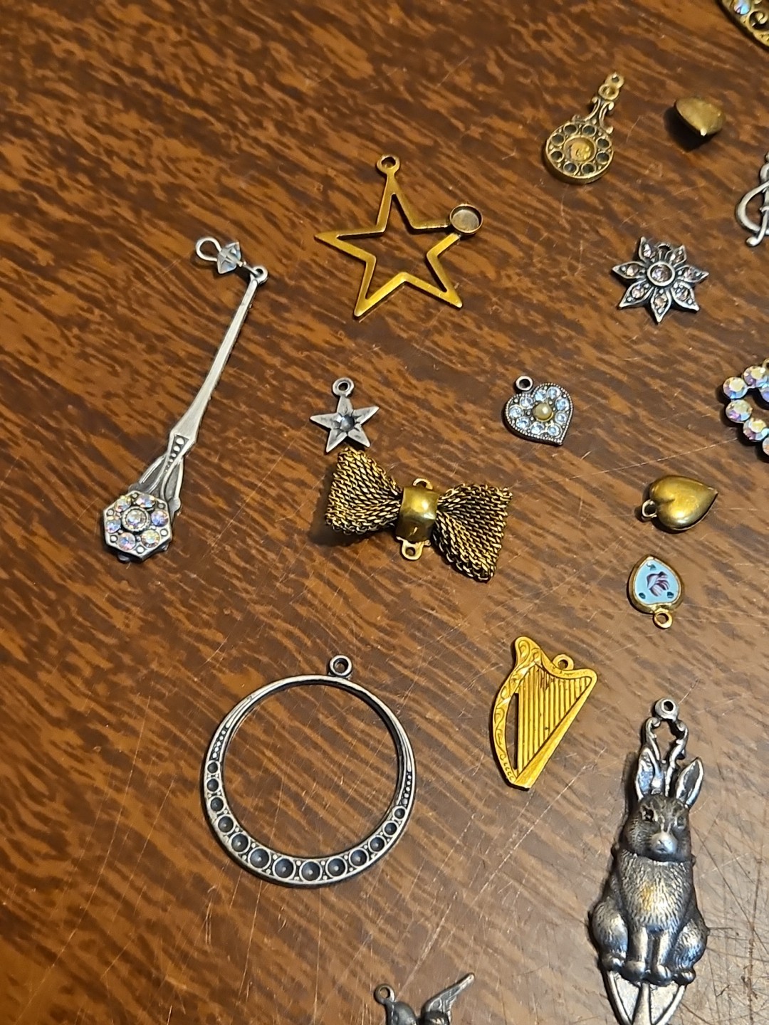 Lot Of 50 Mixed Parts Pcs France Vintage 60s Brass Stampings Findings Jewelry 24