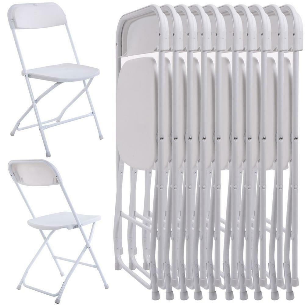 (5 to 25 PACK) Folding Plastic Stackable Chairs for Home Office Wedding Party