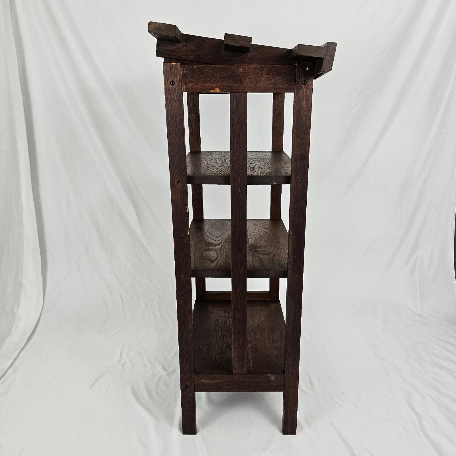 Antique Mission Oak Library Lectern Book Shelf Early 1900's Arts & Crafts