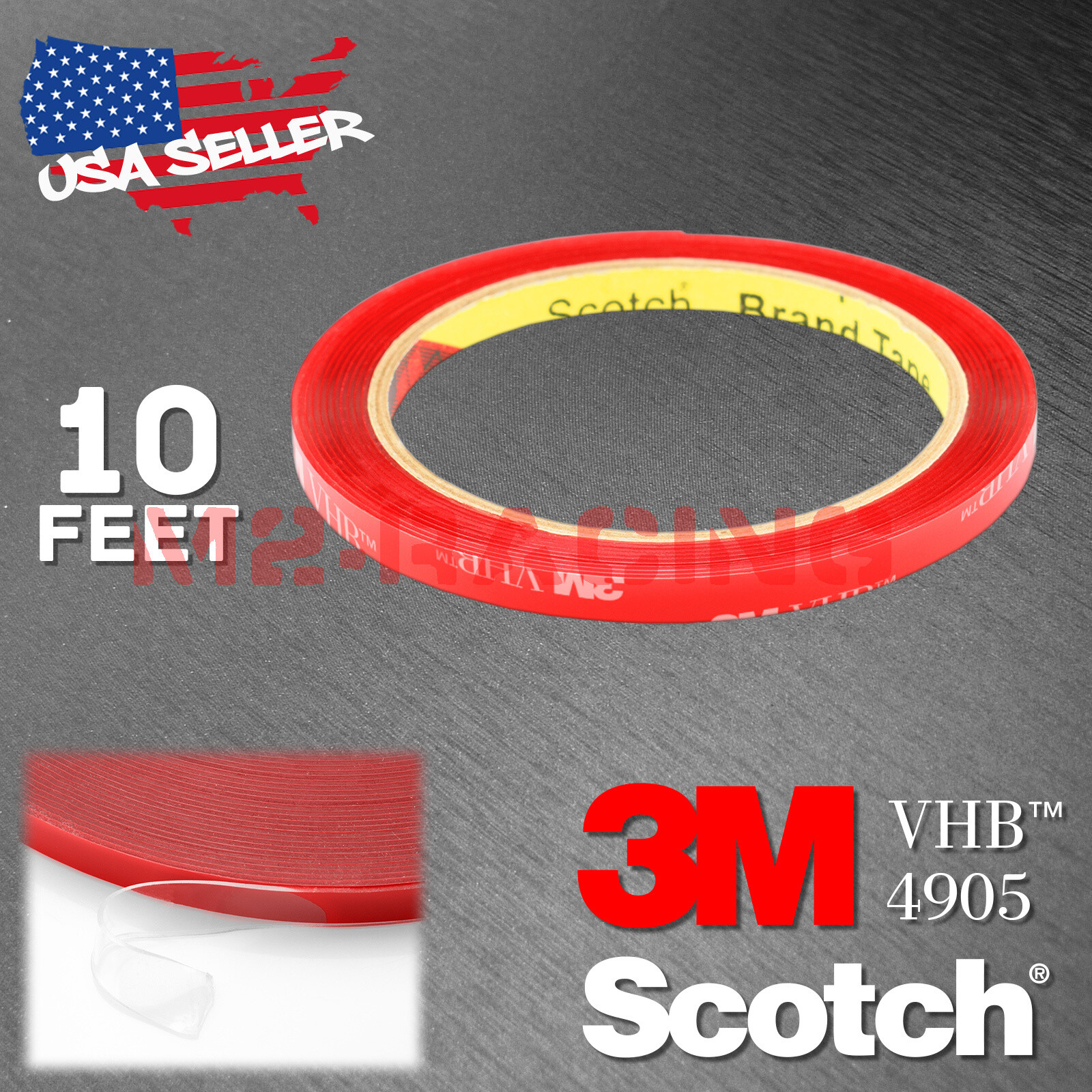 **10 Feet**Genuine 3M VHB #4905 Double-Sided Mounting Acrylic Foam Tape Adhesive