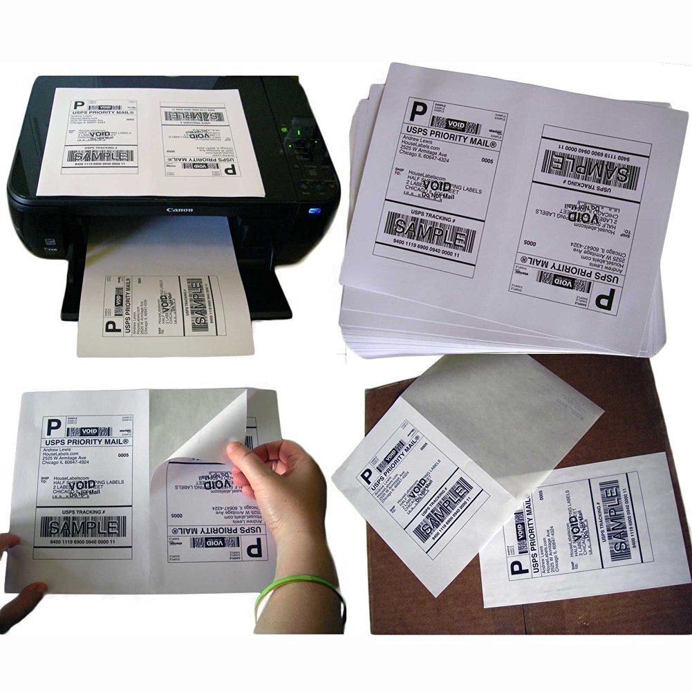 200-20000 8.5x5.5 Shipping Mailing Labels Half Sheet Self Adhesive for Laser ink