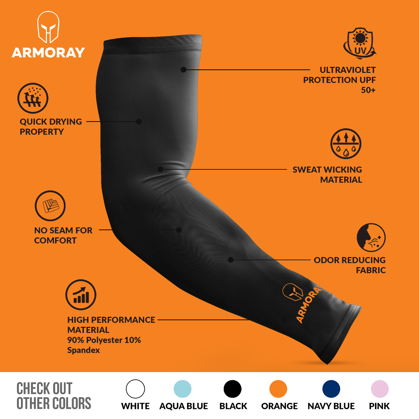 Tattoo Cover Up Arm Sleeves 1 to 5 Pair BLACK for Men Women Compression Sleeve