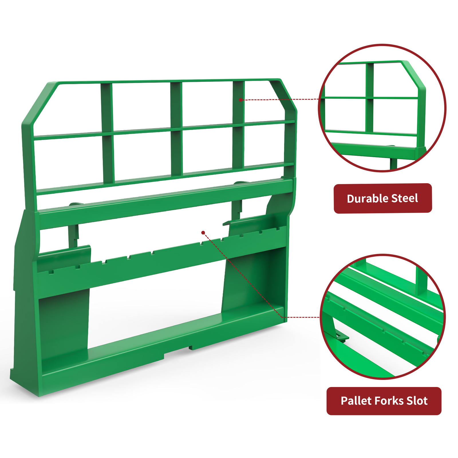 45" Frame Skid Steer Tractor W/ 48" Blades Pallet Fork Quick Attachment 4000LBS