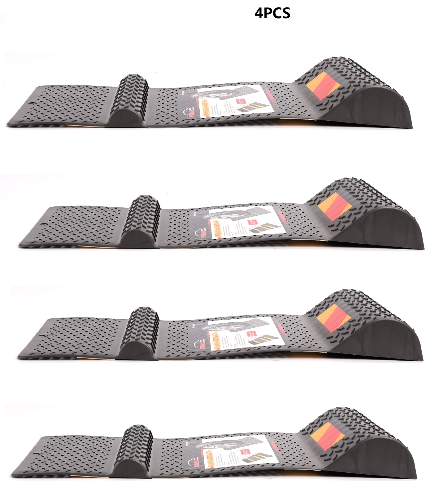 4pc Mat Car Garage Drip Tray Parking Tire Wheel Stop Safety Anti-skid