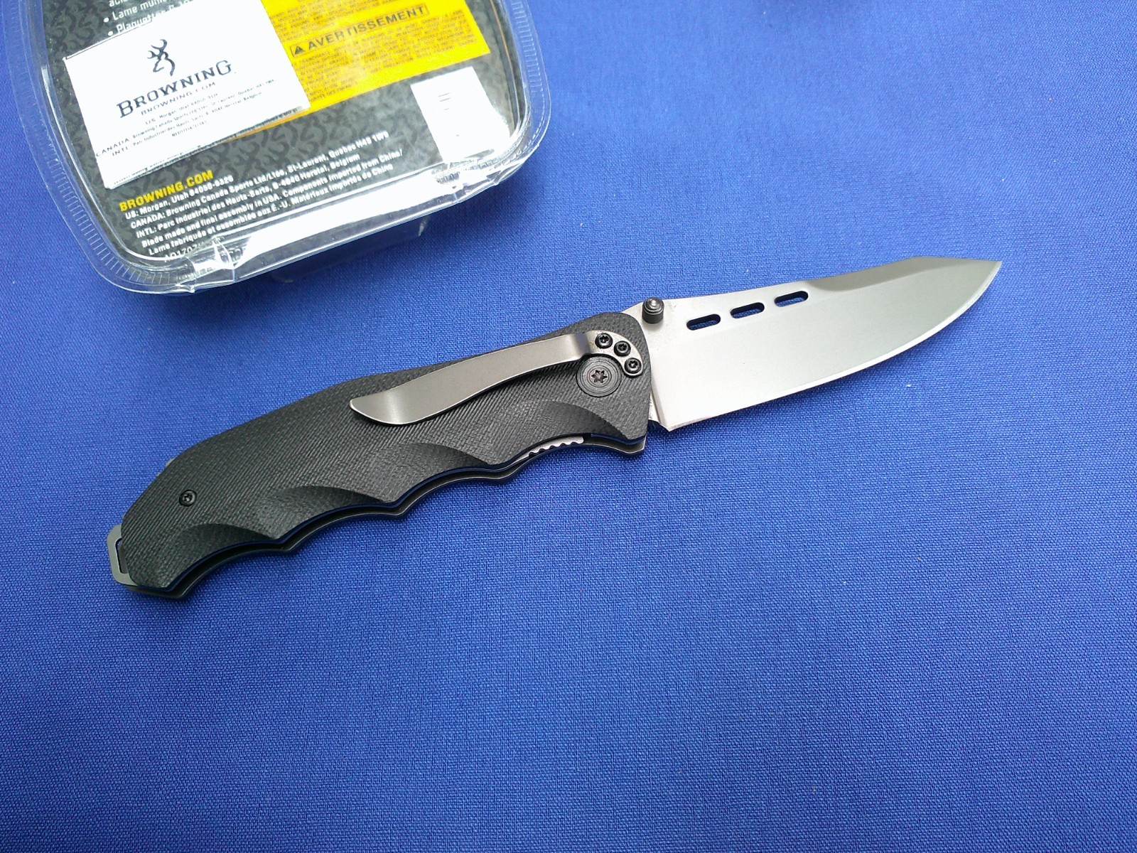 Browning Black Label Tactical USA Knife Spring Assist Liner G-10 Scales New USA