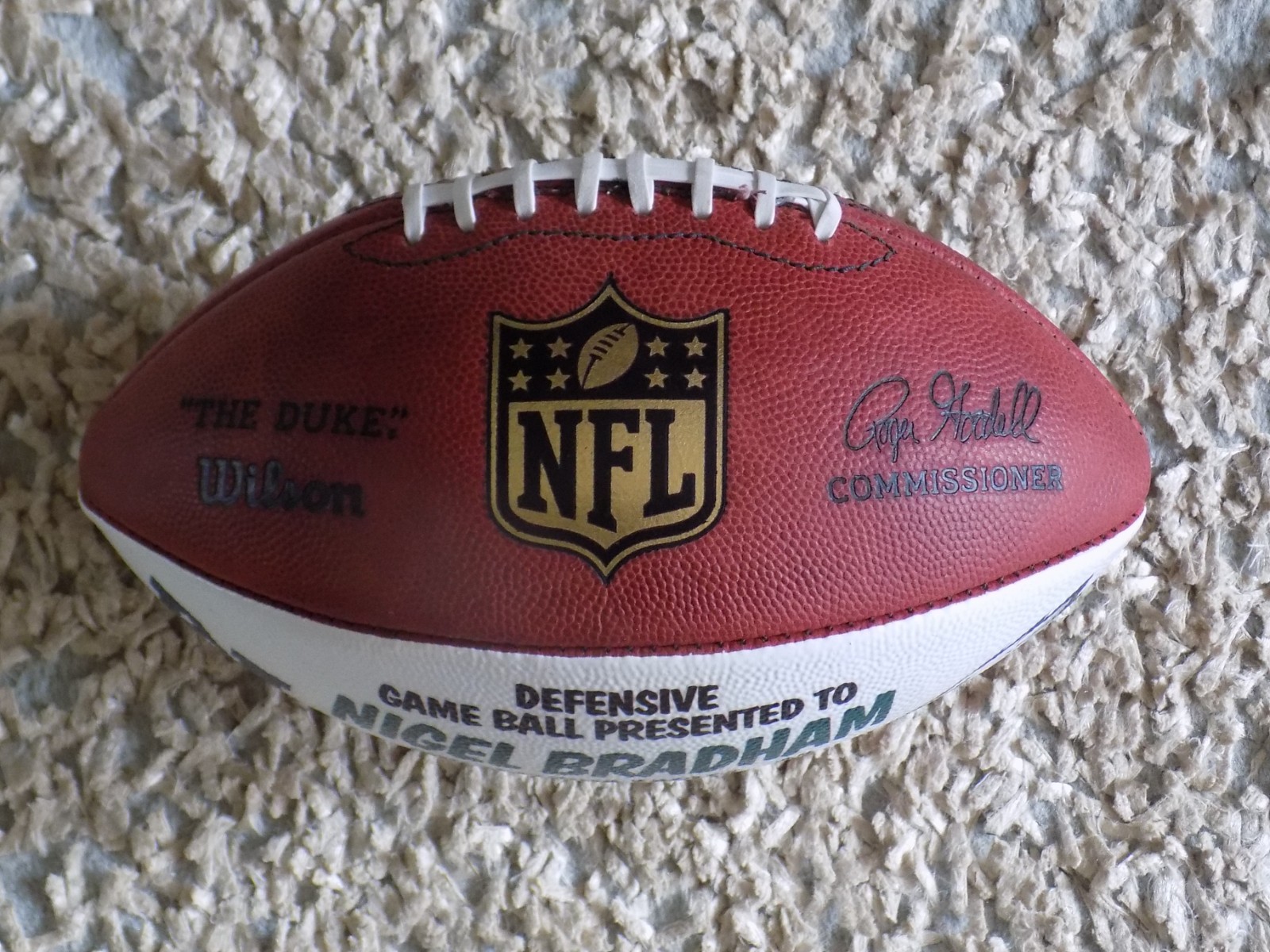 Philadelphia Eagles Game Used Duke NFL Football Presentation Trophy Gameball