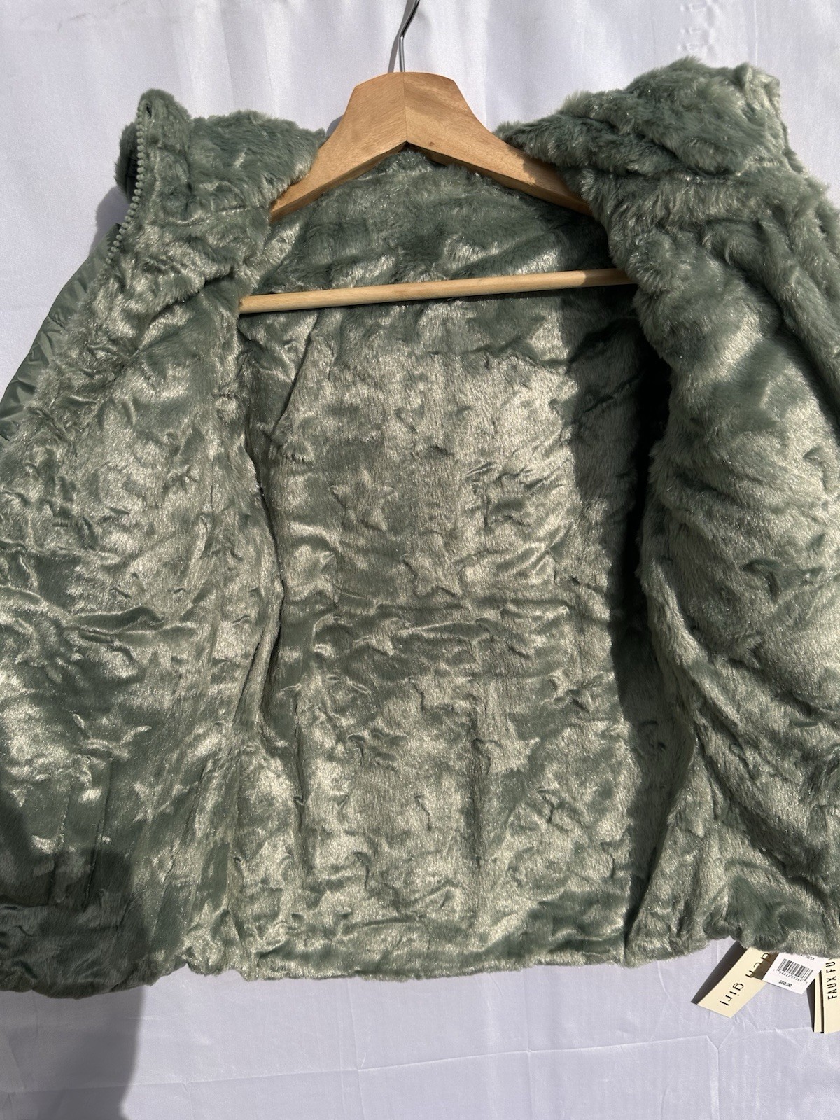 Madden Girl Reversible Winter Coat, Size 10/12, Moss Green, New