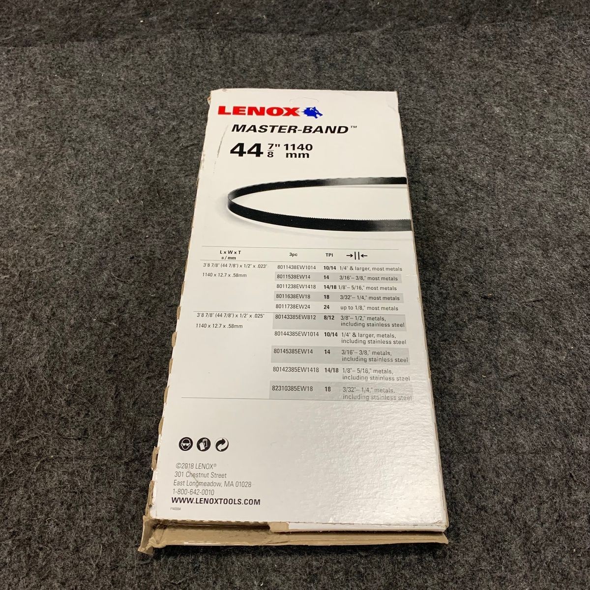 LENOX 8011238EW1418 Master-Band Portable Band Saw Blades 44 7/8" 1140mm Qty 3