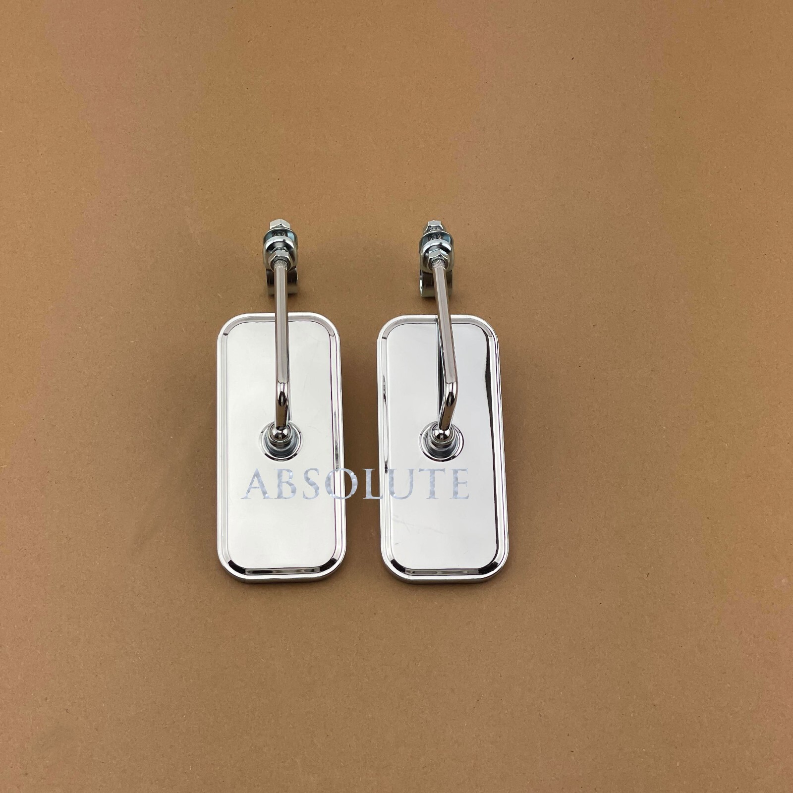 2 CHROME RECTANGLE BICYCLE MIRROR LOWRIDER CHOPPER CRUISER VINTAGE SCHWINN BIKE.