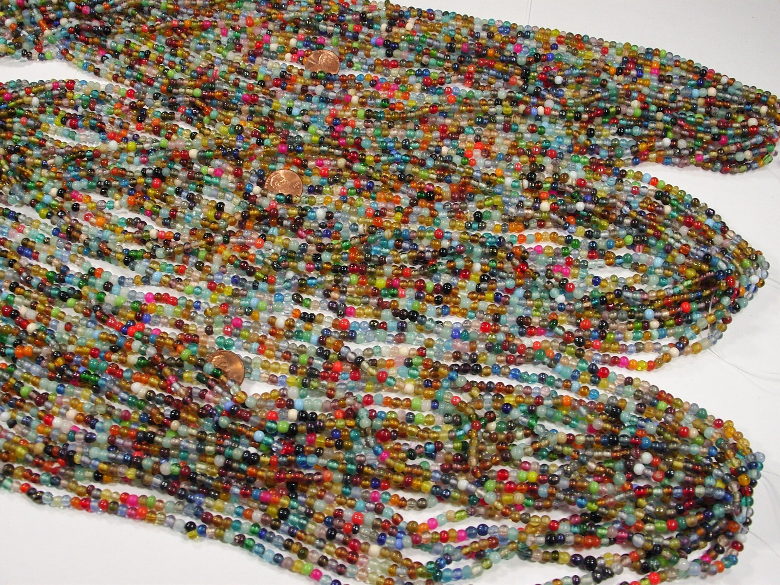 30 Strands 36" India Handmade Assorted Color Glass Beads Wholesale Bulk (CT-52)