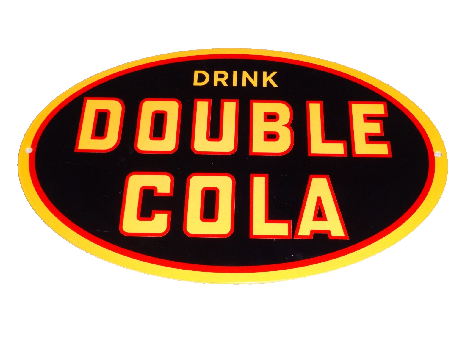 VINTAGE DRINK DOUBLE COLA SODA POP 12" METAL COCA GASOLINE OIL ADVERTISING SIGN!