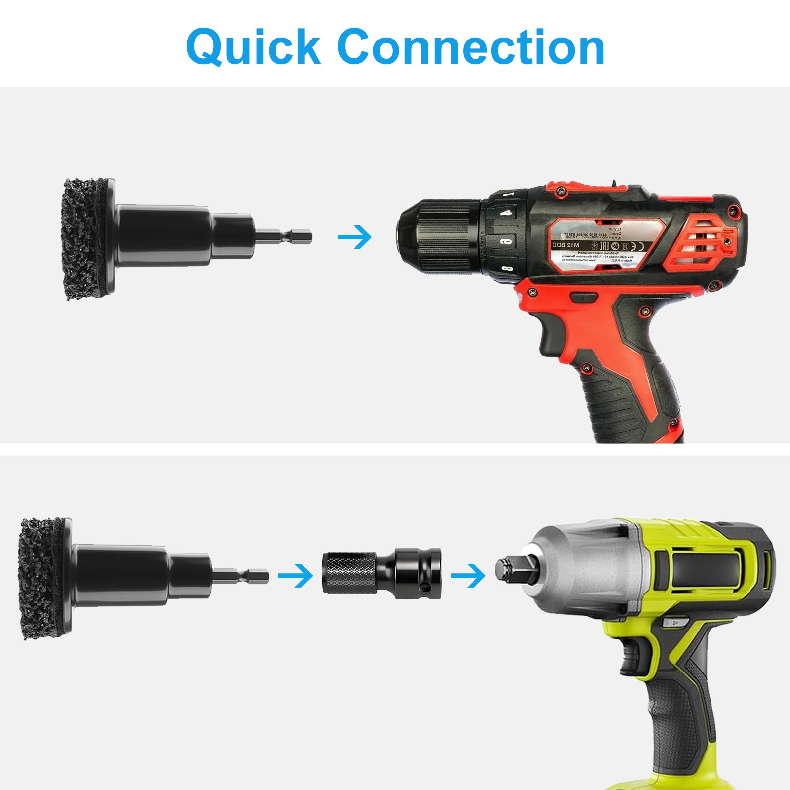 12in1 Wheel Stud Hub Cleaner Rust Removal Kit for Brake Disc Polishing Grinding