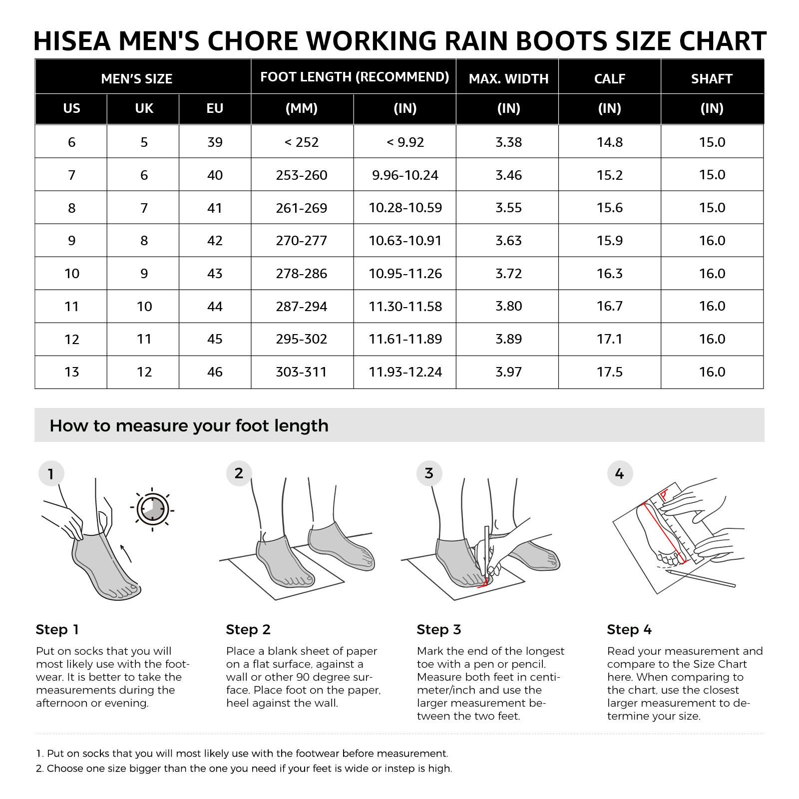 HISEA Men Chore Work Boots Waterproof Insulated Rubber Muck Boots Hunting Boots