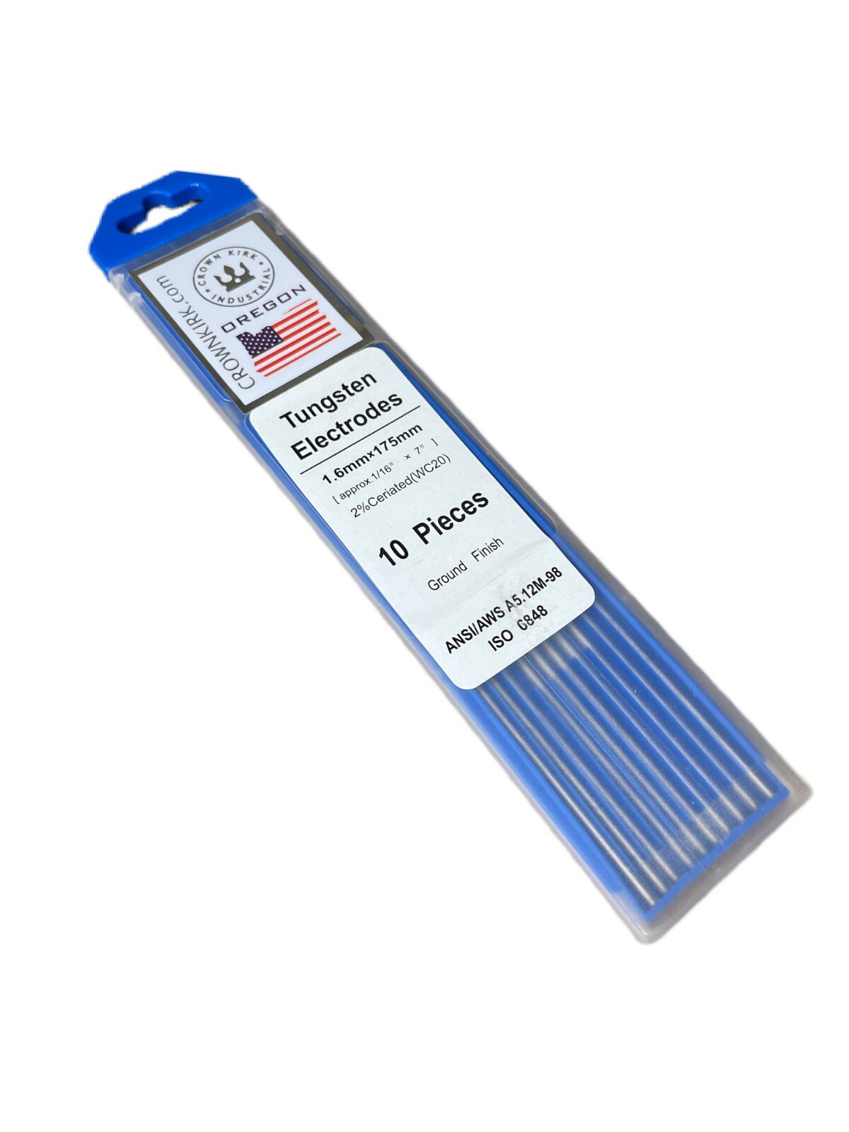 TIG Welding Tungsten Rod Electrodes 2% Ceriated (Grey, WC20) 10 Pack