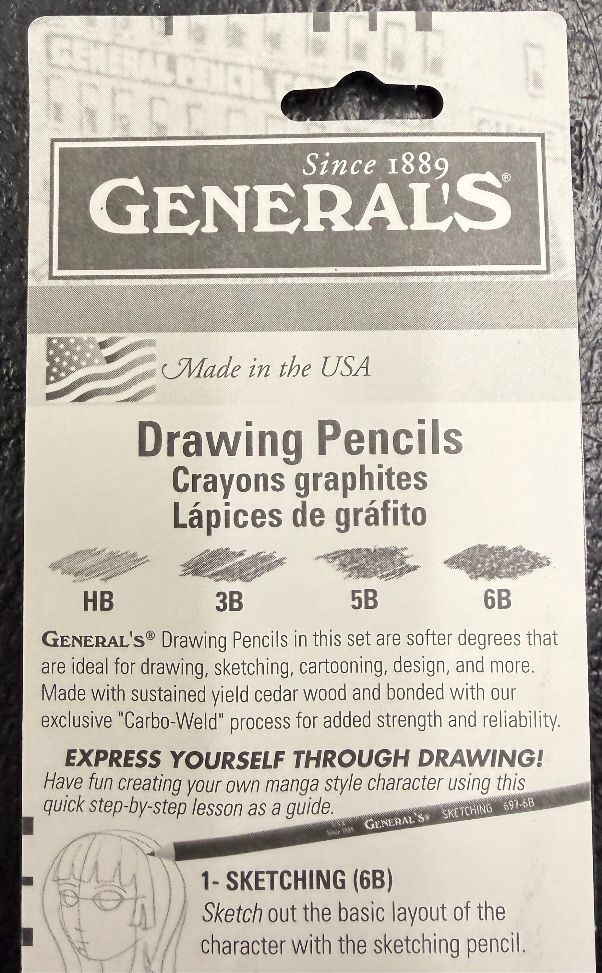 General’s Graphite Drawing Pencil Set – Lot of 6 Packs – HB, 3B, 5B, 6B