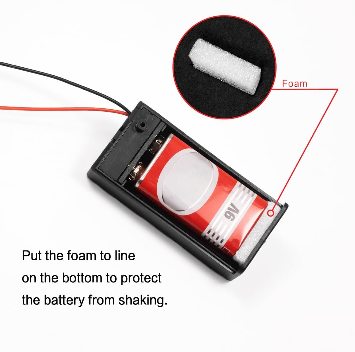 (Pack of 2) 9v Battery Holder, 9 Volt Holder with Switch, Battery...