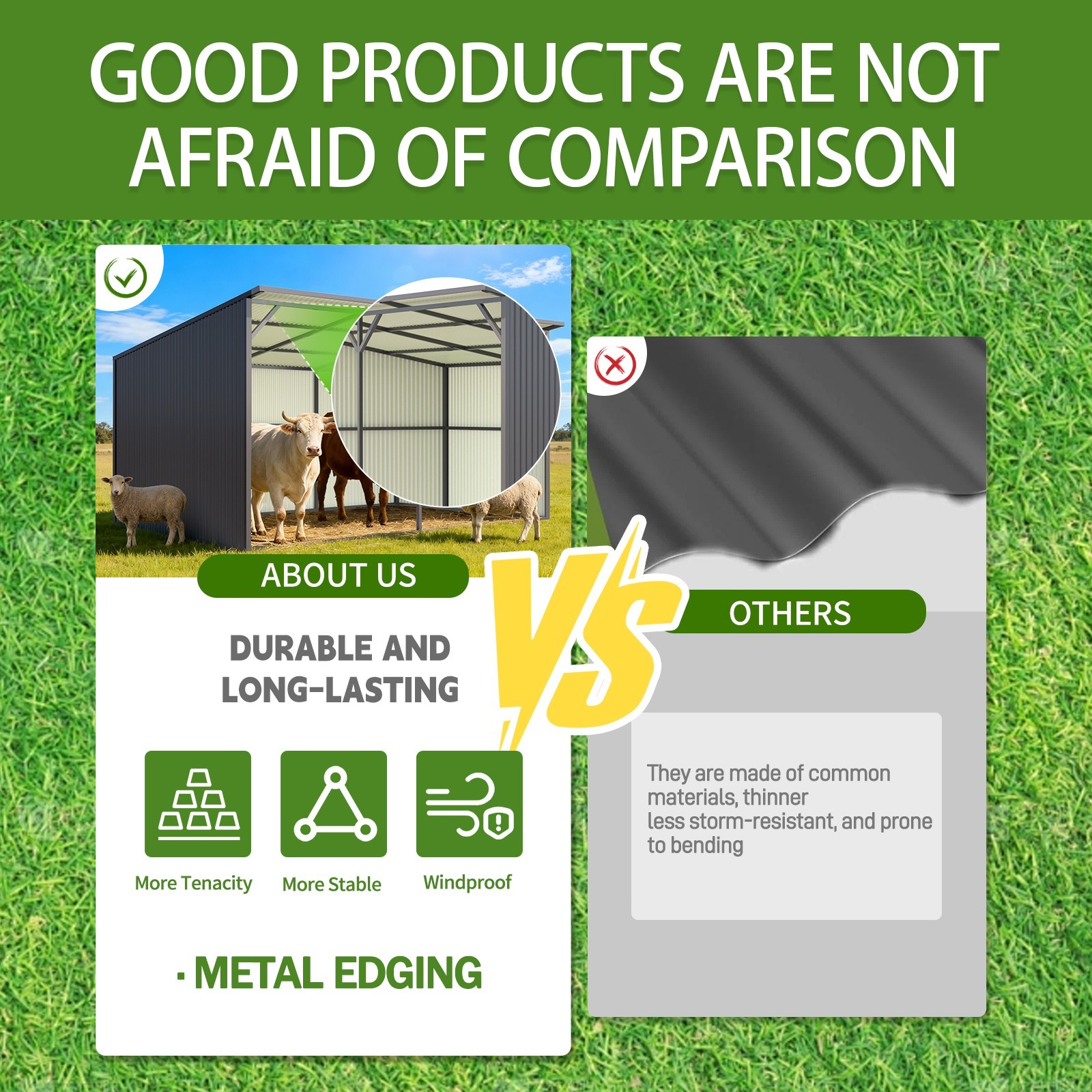 20'x12' Galvanized Metal Shed Livestock Shelter Farm Animal Shelter Goat CowShed