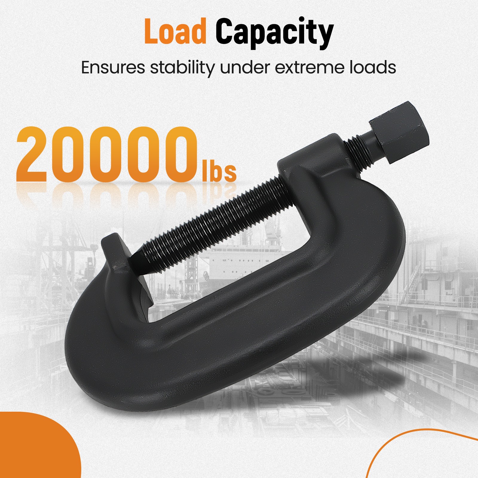 Heavy Duty Steel C-Clamp 4" Width 4.5" Opening Machinist Workshop Tool Black