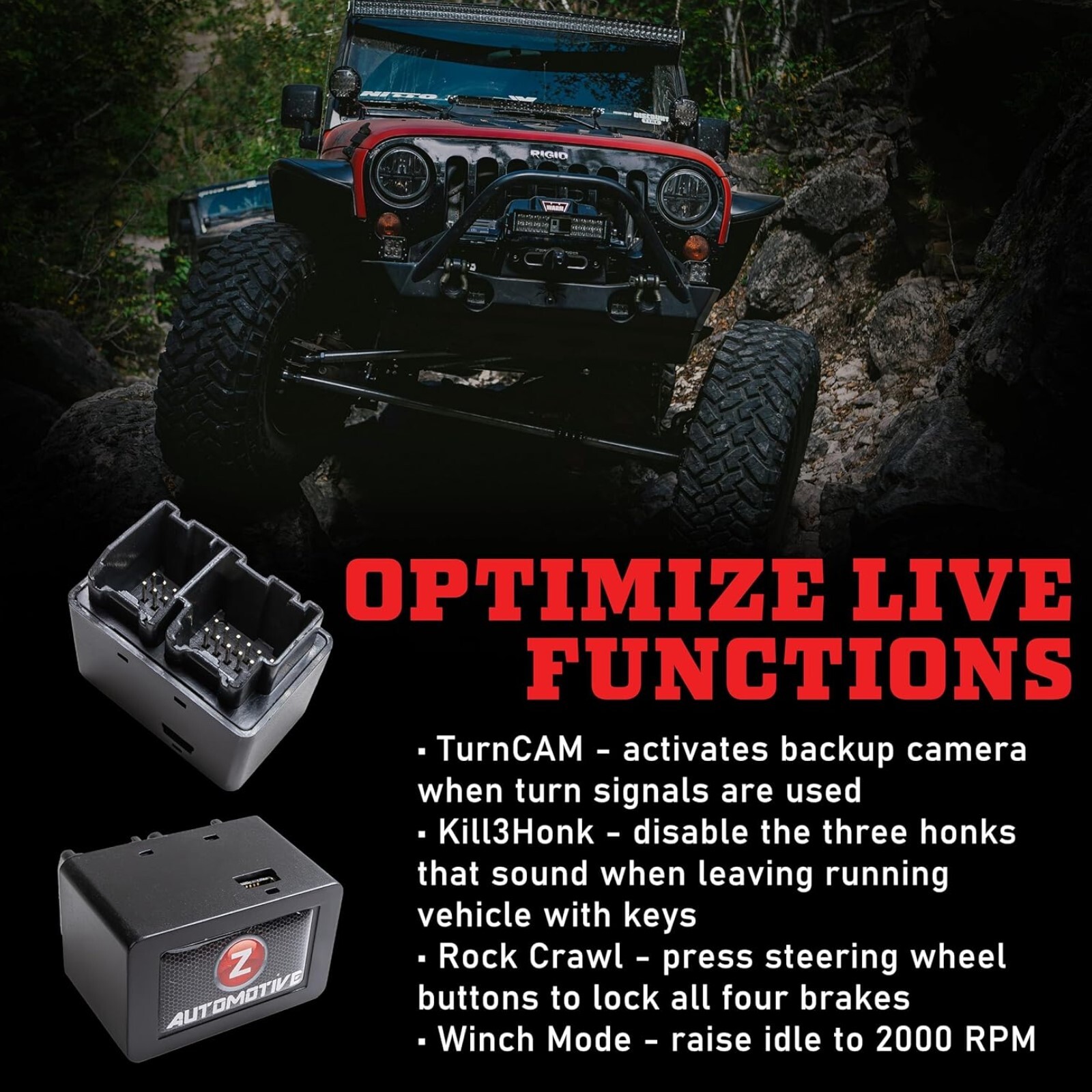 Z Automotive OBD2 Plug-In Tazer JL Mini Module for Wrangler JL 4XE Gladiator JT