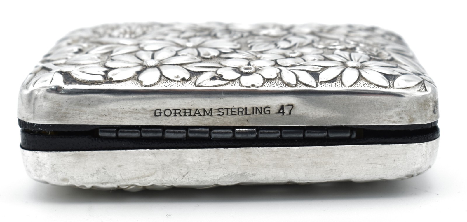 Vintage Gorham Sterling Silver Key Case Box 47 Floral Double Sided USA