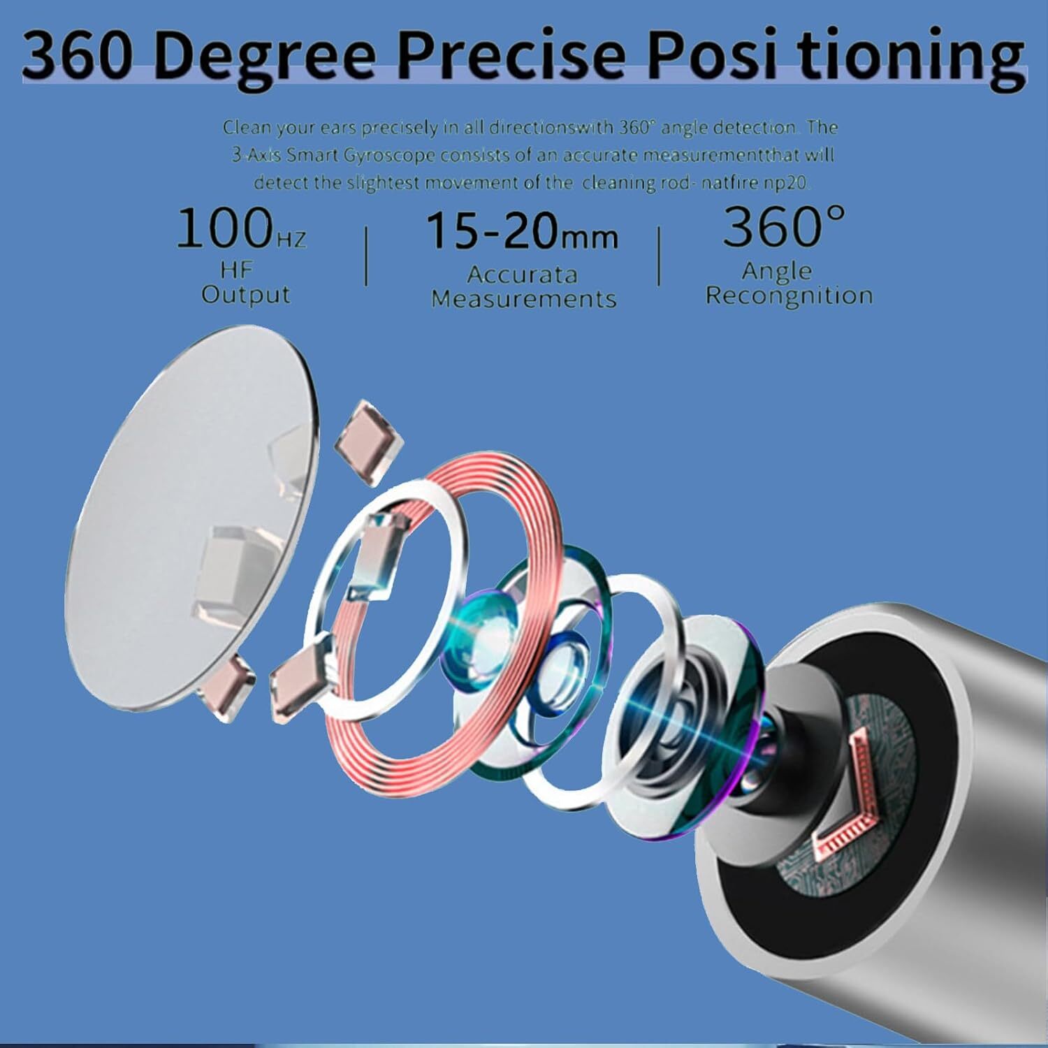 LED Ear Wax Cleaner Ear Camera Otoscope with Light Cleaner Removal Kit Black