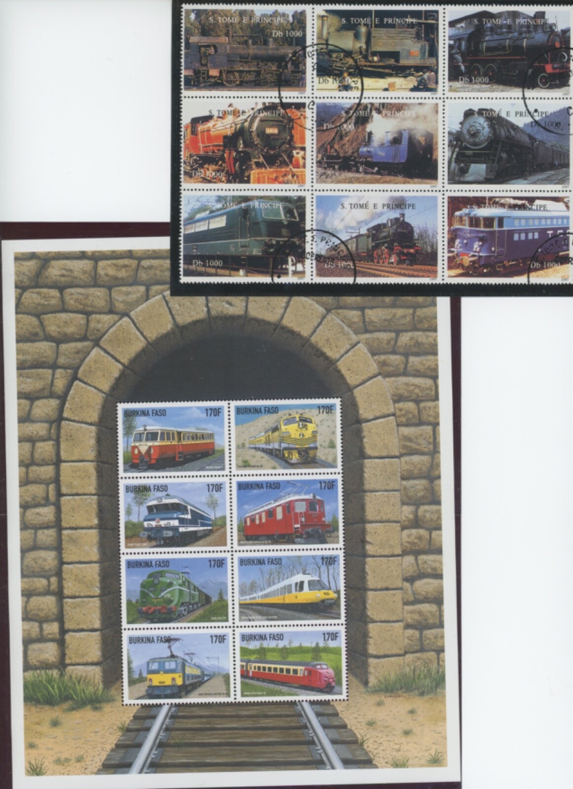 Worldwide Stamps Trains Topical TRAINS Stamps and mini-sheets (mb28