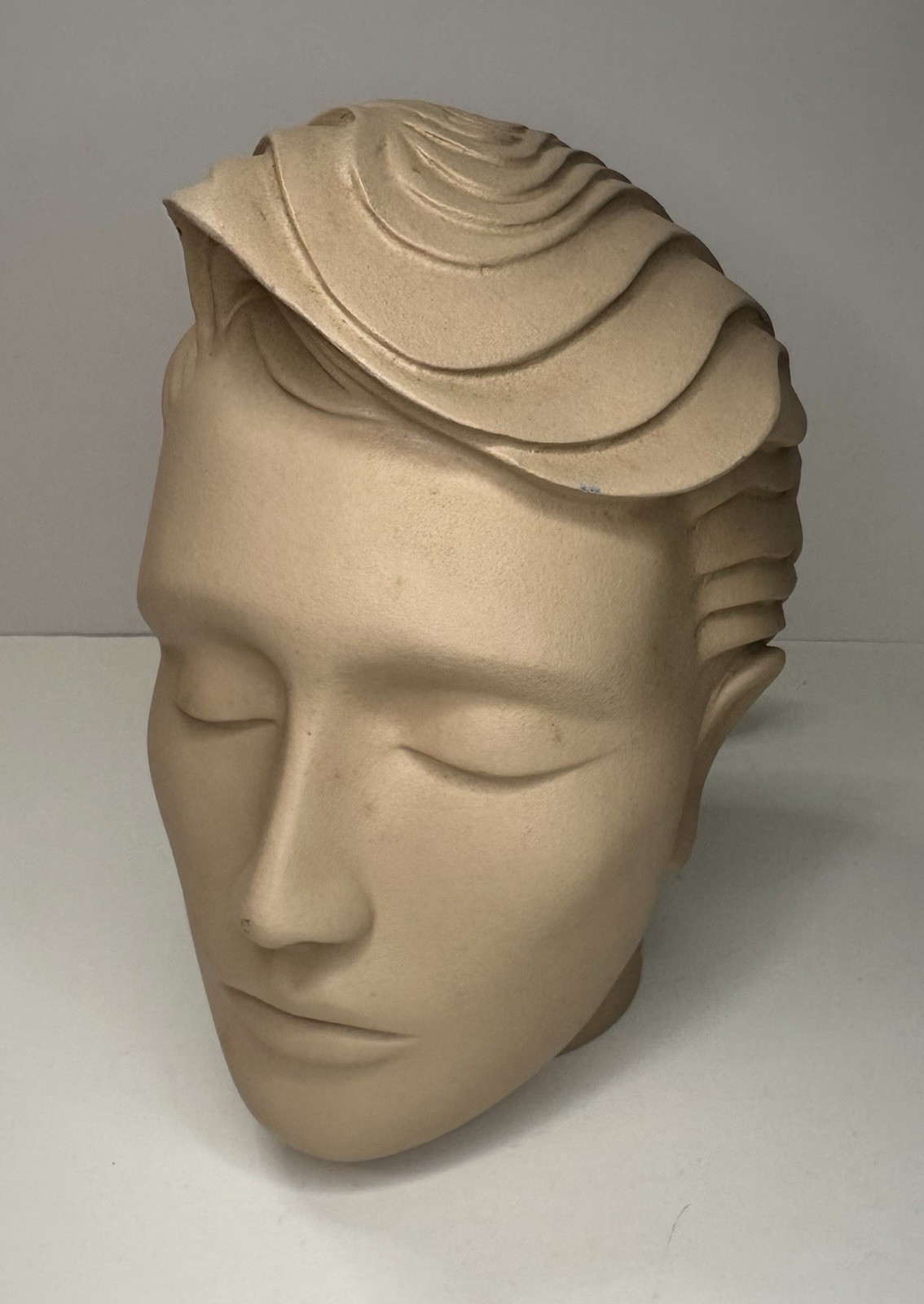 Mannequin Head Male Hard Plastic Metal Bracket Vintage Store Display