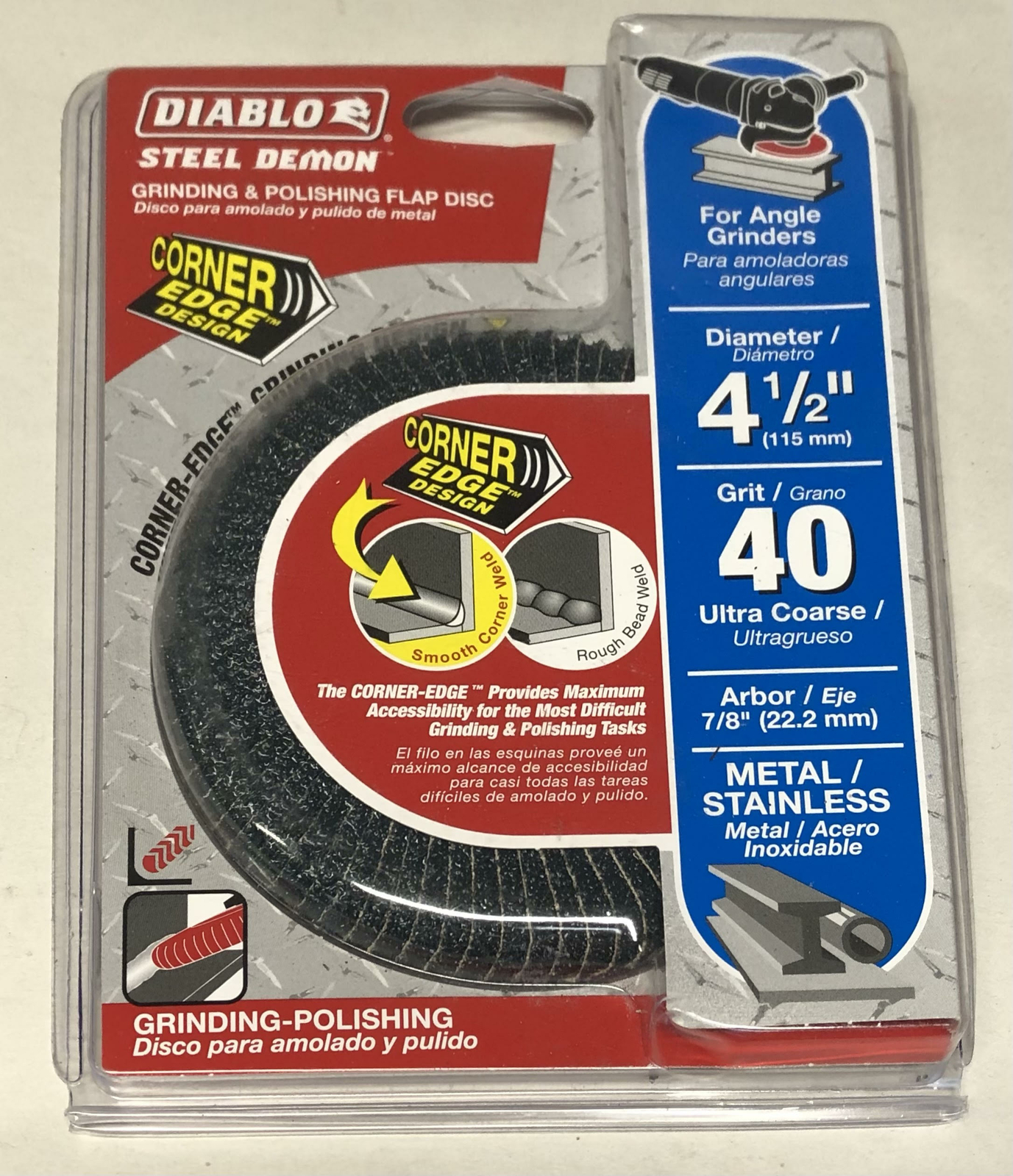 Diabl Freud 40G Power Sander Replacement, Steel Demon Corner without Hub, 4-1/2"