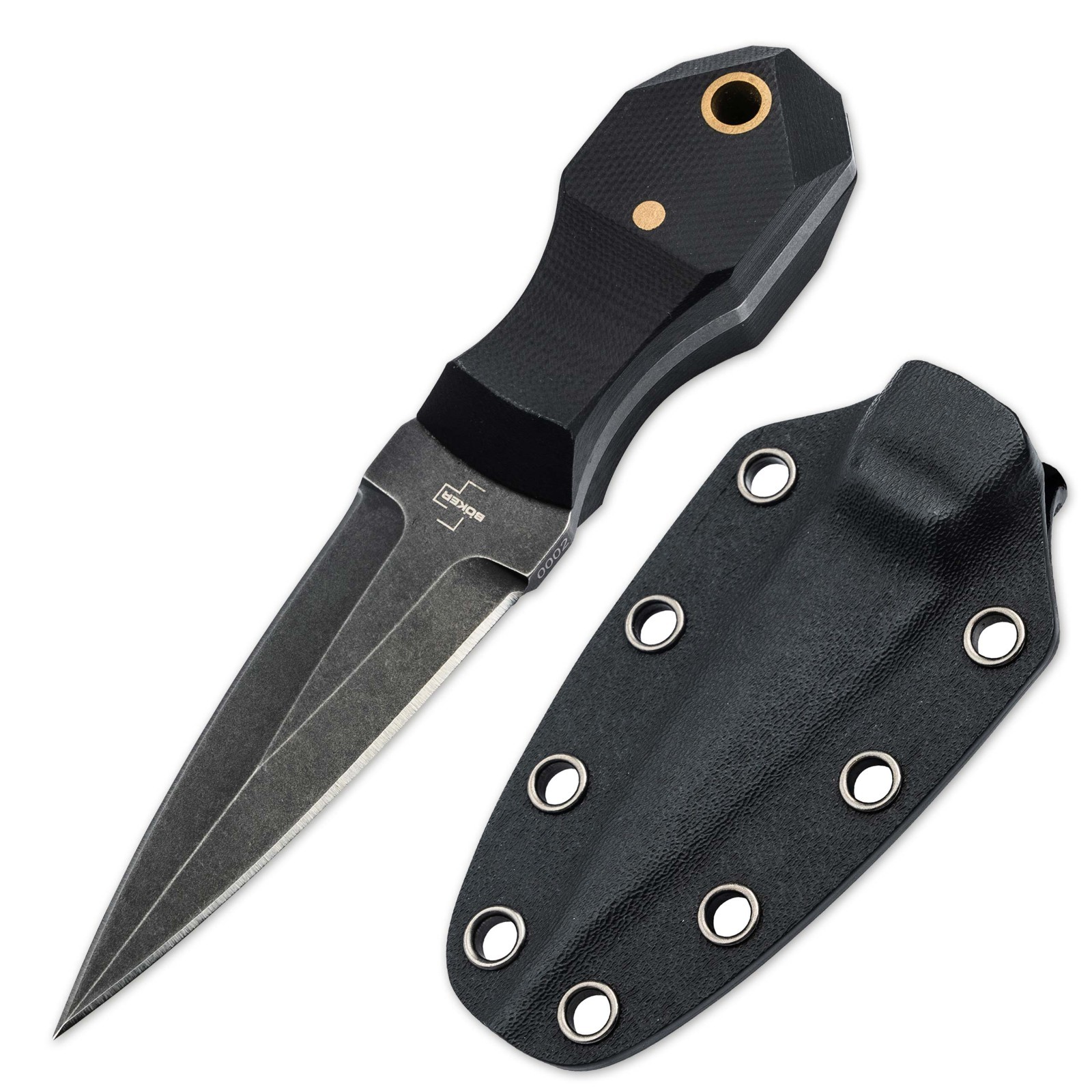 BOKER PLUS® Pocket Rocket Tactical EDC Knife 5.08" D2 Blade G10 Full-Tang Black