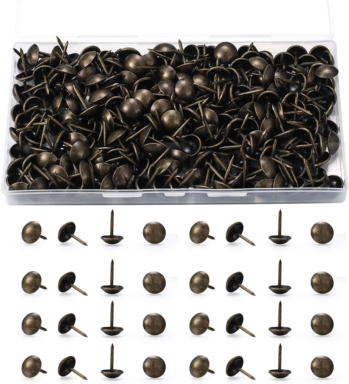 250 Pcs Upholstery Tacks, Decorative Furniture Tacks, Round Head Bronze Nails Ta