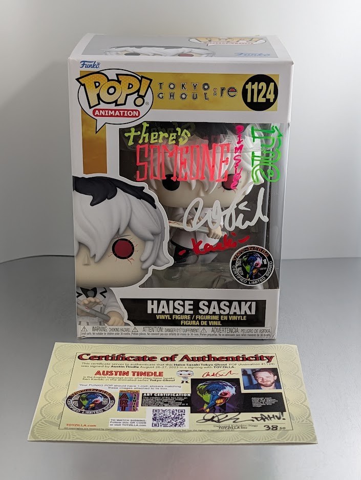 Austin Tindle Signed Toyzilla LE Funko Pop #1124 Haise Sasaki Tokyo Ghoul