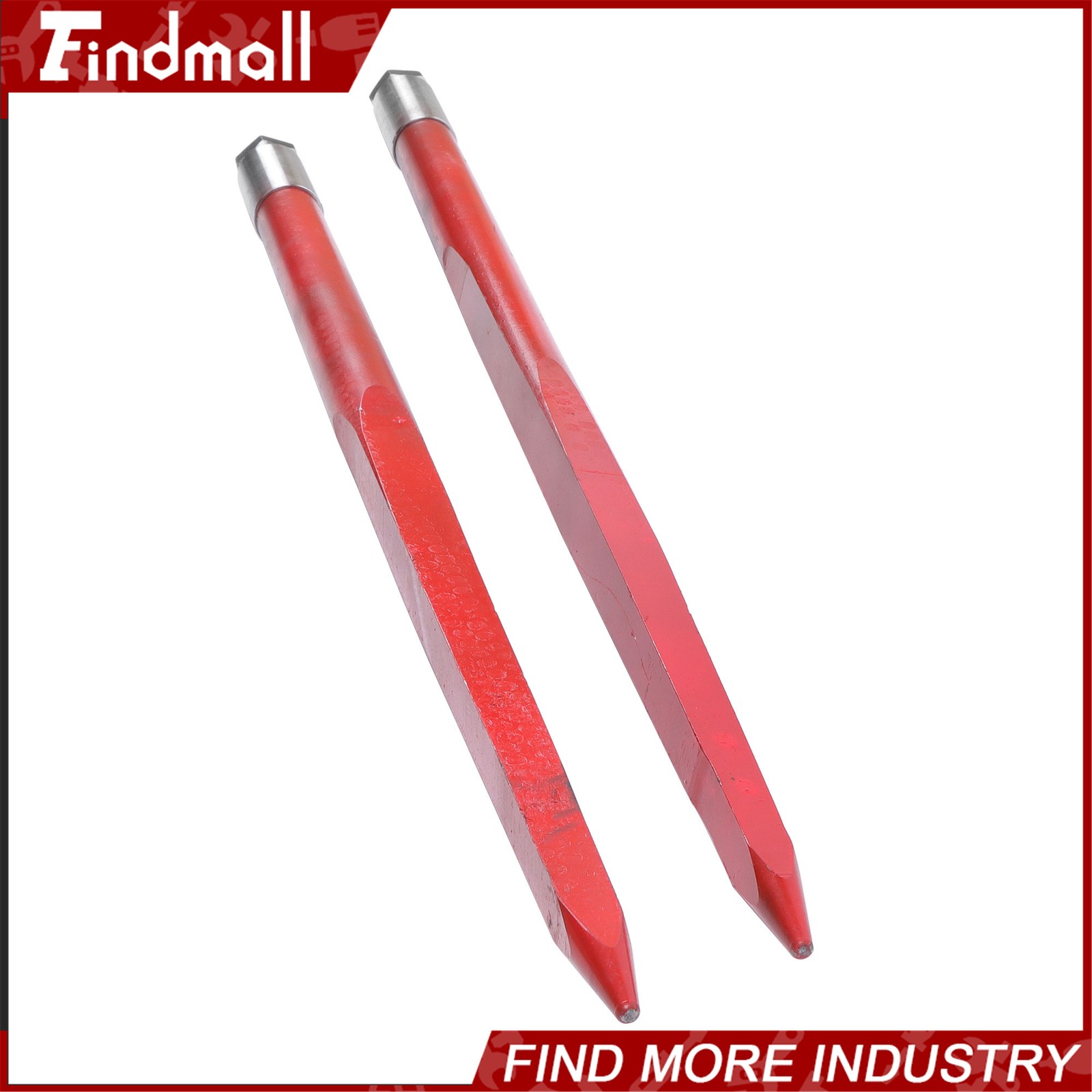 43" Hay Bale Spear Red 3000lbs Capacity Spike Fork Fit For Tractors Loaders 2Pcs
