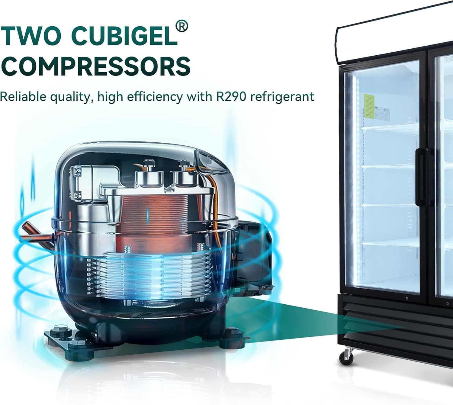 70 cu.ft Commercial Freezer Glass 3 Door Merchandiser Reach-In Display Freezer