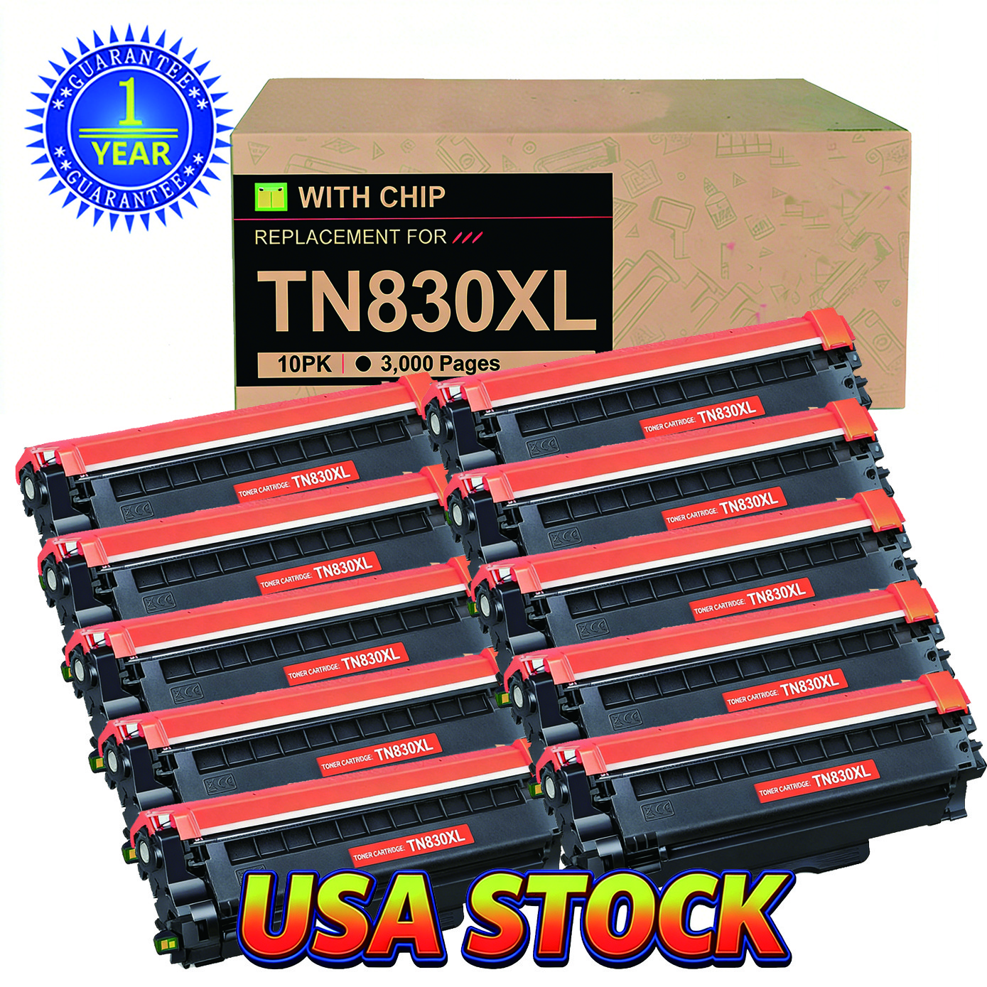 TN830XL Toner compatible for Brother DR830 Drum HL-L2405W L2420DW MFC-L2820 Lot