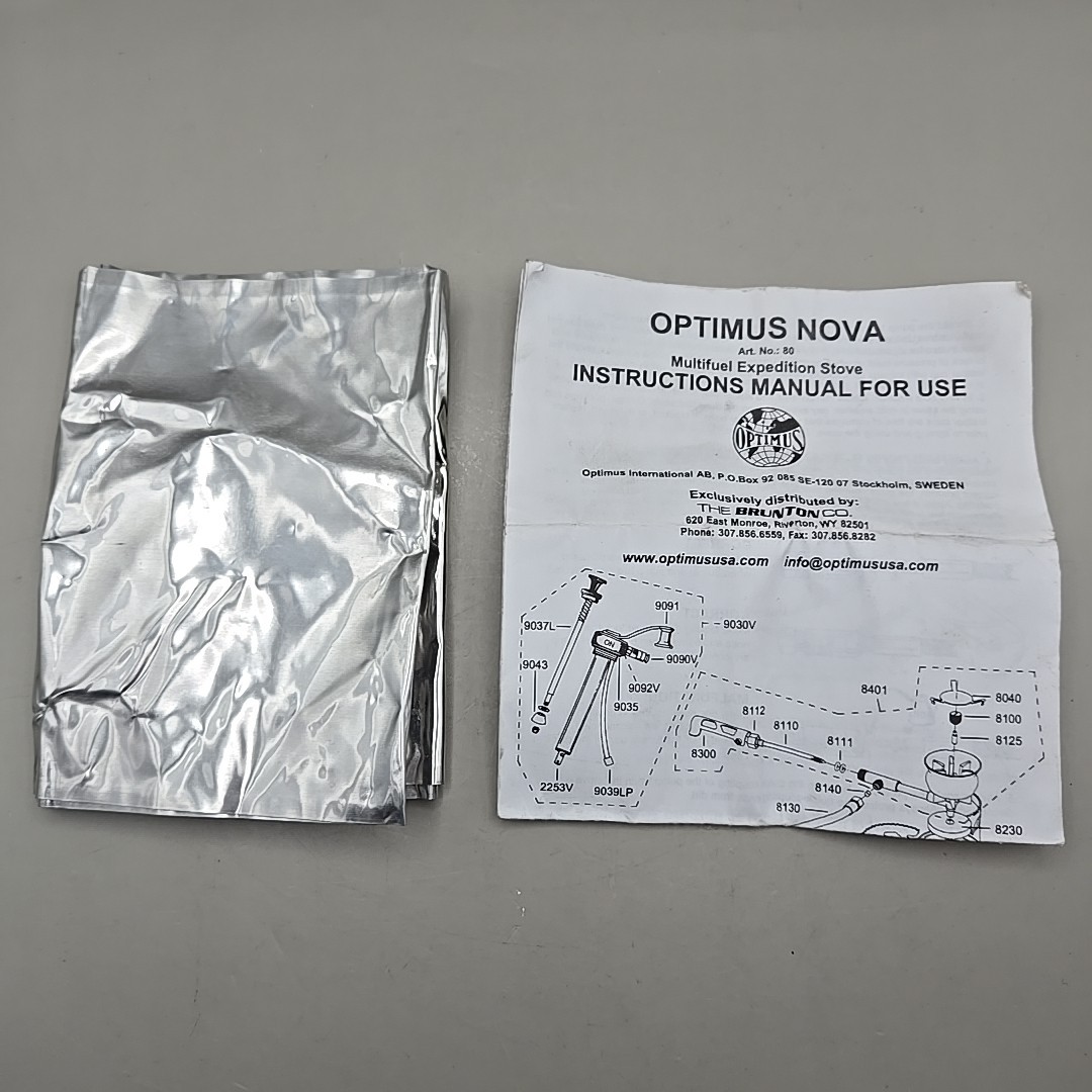 Optimus Camping Cook Set- Nova Stove, Storage Bags, Red Pan And Lid, Handle