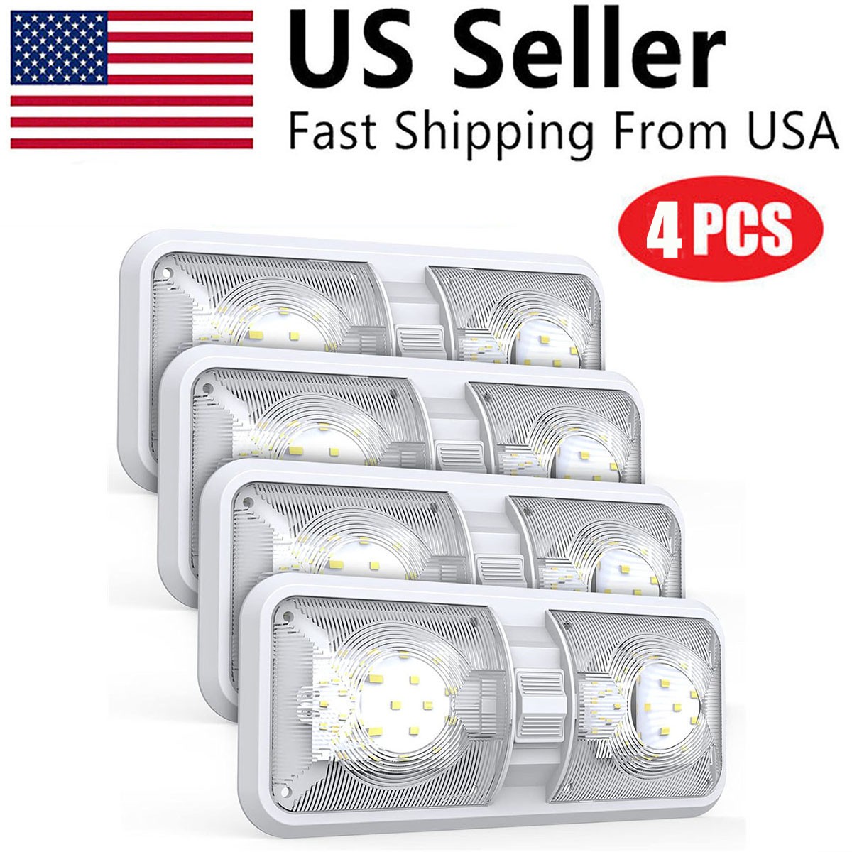 4PCS 12V Led RV Ceiling Dome Light RV Interior Lighting for Trailer Camper Boat